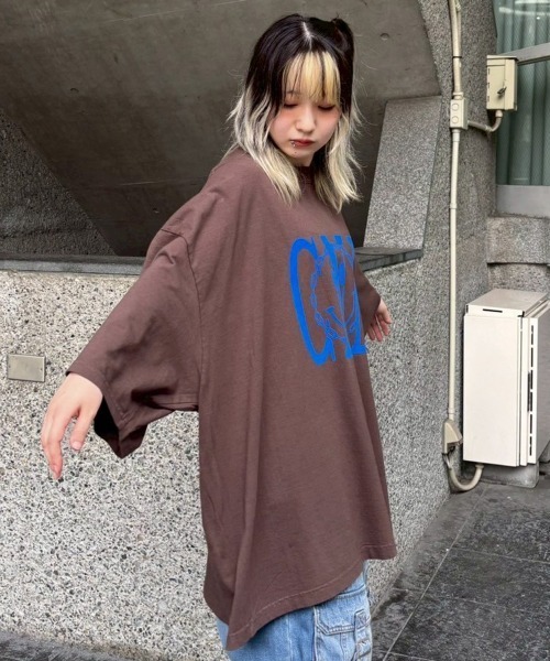 Candy Stripper（キャンディストリッパー）の「CND SMILE BIG Tシャツ（Tシャツ/カットソー・レディース・チャコール/ブラウン/アイボリー・FREE）」の14枚目の写真