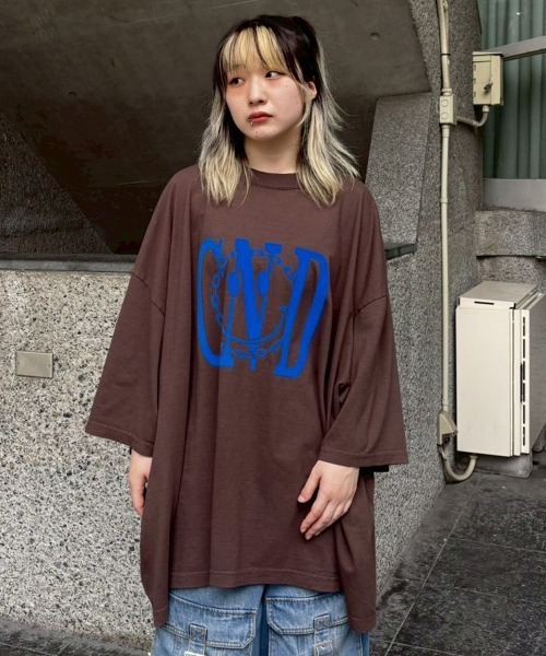 Candy Stripper（キャンディストリッパー）の「CND SMILE BIG Tシャツ（Tシャツ/カットソー・レディース・チャコール/ブラウン/アイボリー・FREE）」の12枚目の写真