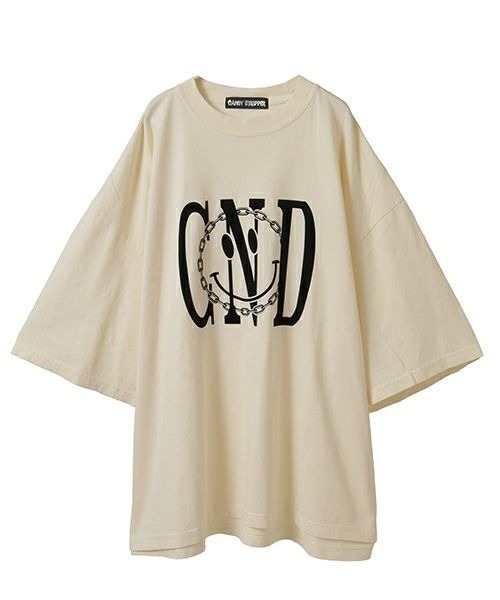 Candy Stripper（キャンディストリッパー）の「CND SMILE BIG Tシャツ（Tシャツ/カットソー・レディース・チャコール/ブラウン/アイボリー・FREE）」の19枚目の写真