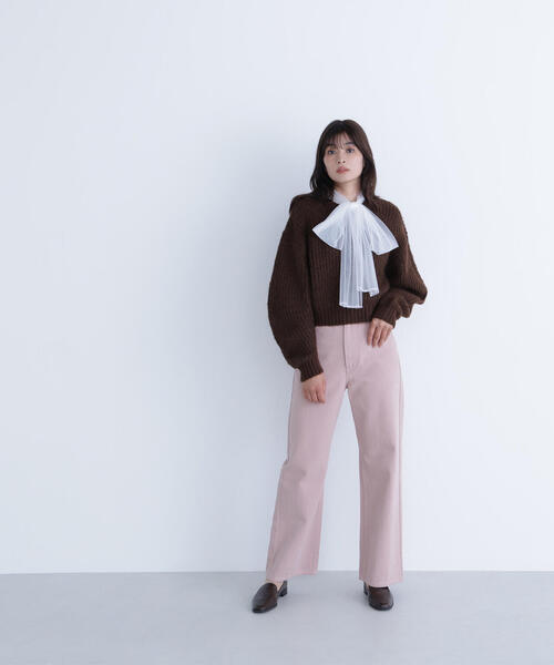 NATURAL BEAUTY BASIC（ナチュラルビューティーベーシック）の「◇【Oggi掲載】【ちょうど、いい服】私に“ちょうどいい”ワイドストレートパンツ（その他パンツ・レディース・ダークブラウン/ピンク/オフホワイト・X-SMALL/SMALL/MEDIUM/LARGE）」の3枚目の写真