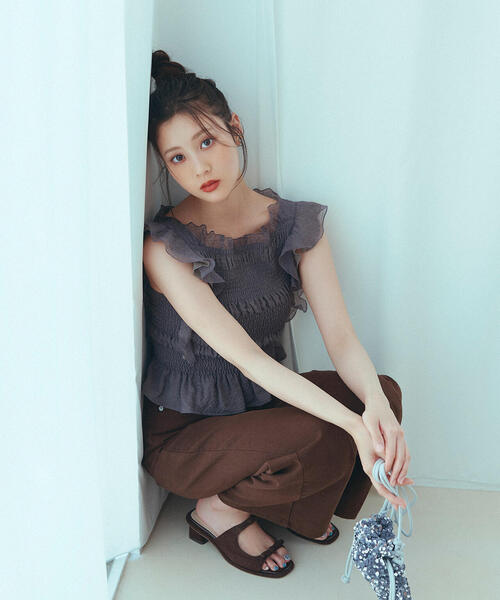 NATURAL BEAUTY BASIC（ナチュラルビューティーベーシック）の「◇【Oggi掲載】【ちょうど、いい服】私に“ちょうどいい”ワイドストレートパンツ（その他パンツ・レディース・ダークブラウン/ピンク/オフホワイト・X-SMALL/SMALL/MEDIUM/LARGE）」の6枚目の写真