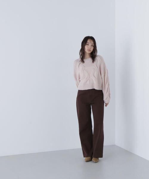 NATURAL BEAUTY BASIC（ナチュラルビューティーベーシック）の「◇【Oggi掲載】【ちょうど、いい服】私に“ちょうどいい”ワイドストレートパンツ（その他パンツ・レディース・ダークブラウン/ピンク/オフホワイト・X-SMALL/SMALL/MEDIUM/LARGE）」の4枚目の写真