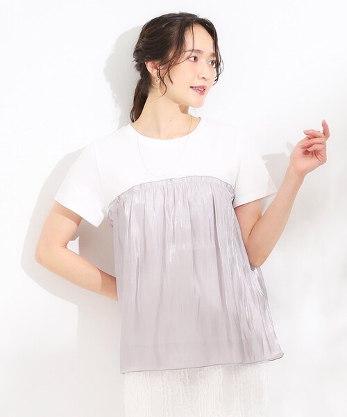 DRESKIP（ドレスキップ）の「【S-LL/ひんやり】インせず決まる ビスチェ風ドッキングトップス（Tシャツ/カットソー・レディース・チャコール/ピンク系1/ブラック系4/ライトグリーン系・01/02/03/04）」の5枚目の写真