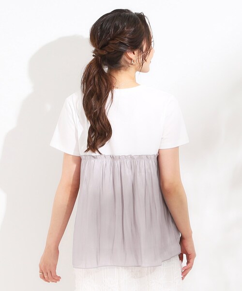 DRESKIP（ドレスキップ）の「【S-LL/ひんやり】インせず決まる ビスチェ風ドッキングトップス（Tシャツ/カットソー・レディース・チャコール/ピンク系1/ブラック系4/ライトグリーン系・01/02/03/04）」の6枚目の写真