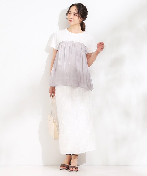 DRESKIP（ドレスキップ）の「【S-LL/ひんやり】インせず決まる ビスチェ風ドッキングトップス（Tシャツ/カットソー・レディース・チャコール/ピンク系1/ブラック系4/ライトグリーン系・01/02/03/04）」の7枚目の写真