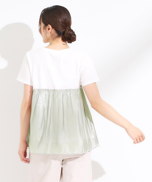 DRESKIP（ドレスキップ）の「【S-LL/ひんやり】インせず決まる ビスチェ風ドッキングトップス（Tシャツ/カットソー・レディース・チャコール/ピンク系1/ブラック系4/ライトグリーン系・01/02/03/04）」の14枚目の写真