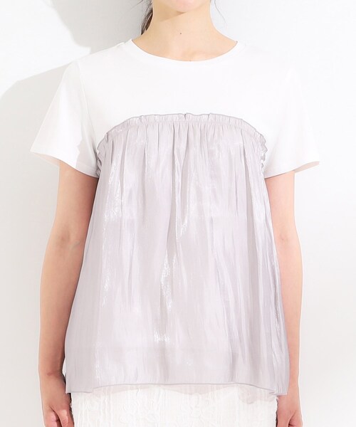 DRESKIP（ドレスキップ）の「【S-LL/ひんやり】インせず決まる ビスチェ風ドッキングトップス（Tシャツ/カットソー・レディース・チャコール/ピンク系1/ブラック系4/ライトグリーン系・01/02/03/04）」の21枚目の写真