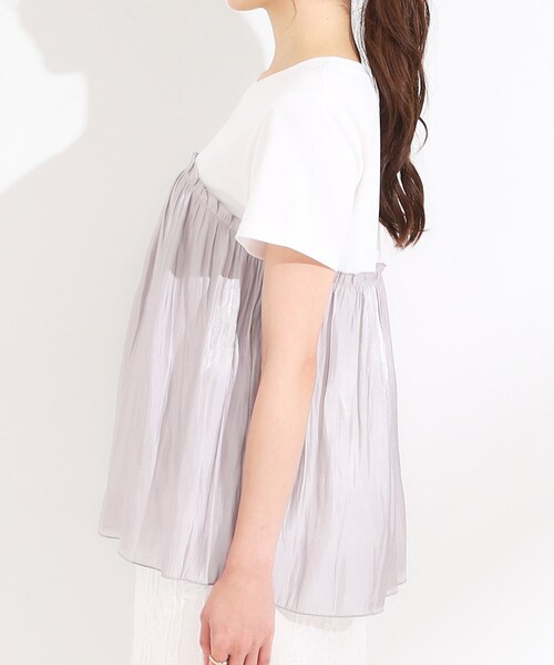 DRESKIP（ドレスキップ）の「【S-LL/ひんやり】インせず決まる ビスチェ風ドッキングトップス（Tシャツ/カットソー・レディース・チャコール/ピンク系1/ブラック系4/ライトグリーン系・01/02/03/04）」の22枚目の写真