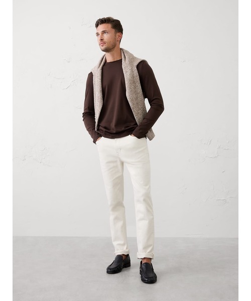 BANANA REPUBLIC FACTORY STORE(バナナリパブリック ファクトリーストア)の「BANANA REPUBLIC FACTORY STORE Luxe Touch クルーネックTシャツ 長袖(Tシャツ/カットソー・メンズ・ホワイト/グレー/ブラック/ネイビー/ナチュラル/ブラウン・L/S/XL/M)」の8枚目の写真