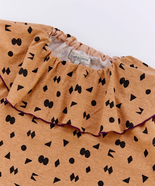 Ocean&Ground（オーシャン&グラウンド）の「ｿｳｶﾞﾗﾌﾟﾘﾝﾄﾌﾘﾙｶﾗｰﾜﾝﾋﾟｰｽ（ワンピース・キッズ・ブラック/チャコール/レンガ・90/100/110/120/130/140）」の14枚目の写真