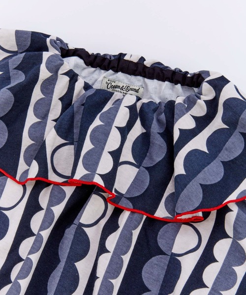 Ocean&Ground（オーシャン&グラウンド）の「ｿｳｶﾞﾗﾌﾟﾘﾝﾄﾌﾘﾙｶﾗｰﾜﾝﾋﾟｰｽ（ワンピース・キッズ・ブラック/チャコール/レンガ・90/100/110/120/130/140）」の16枚目の写真