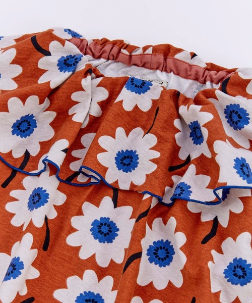 Ocean&Ground（オーシャン&グラウンド）の「ｿｳｶﾞﾗﾌﾟﾘﾝﾄﾌﾘﾙｶﾗｰﾜﾝﾋﾟｰｽ（ワンピース・キッズ・ブラック/チャコール/レンガ・90/100/110/120/130/140）」の17枚目の写真