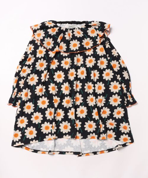 Ocean&Ground（オーシャン&グラウンド）の「ｿｳｶﾞﾗﾌﾟﾘﾝﾄﾌﾘﾙｶﾗｰﾜﾝﾋﾟｰｽ（ワンピース・キッズ・ブラック/チャコール/レンガ・90/100/110/120/130/140）」の22枚目の写真