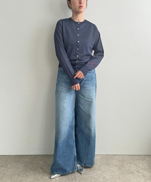 LHELBIE(レルビエ)の「ラメニット2WAYカーディガン(カーディガン/ボレロ・レディース・ネイビー/オフホワイト/ブラック・M)」の15枚目の写真