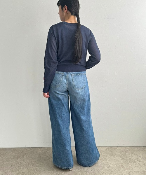 LHELBIE(レルビエ)の「ラメニット2WAYカーディガン(カーディガン/ボレロ・レディース・ネイビー/オフホワイト/ブラック・M)」の18枚目の写真