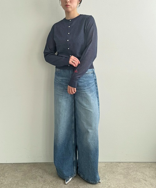 LHELBIE(レルビエ)の「ラメニット2WAYカーディガン(カーディガン/ボレロ・レディース・ネイビー/オフホワイト/ブラック・M)」の19枚目の写真
