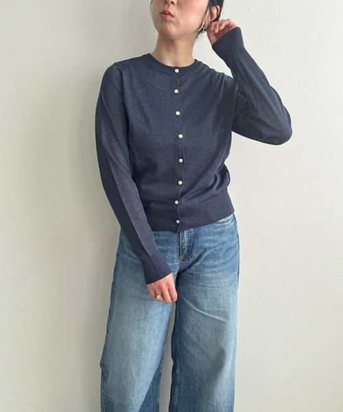LHELBIE(レルビエ)の「ラメニット2WAYカーディガン(カーディガン/ボレロ・レディース・ネイビー/オフホワイト/ブラック・M)」の21枚目の写真