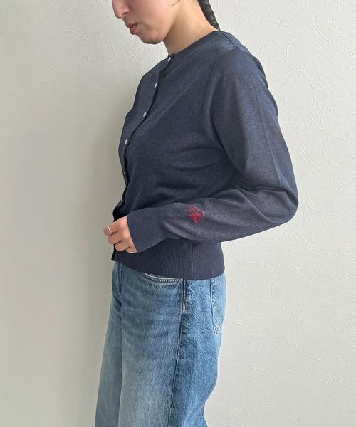 LHELBIE(レルビエ)の「ラメニット2WAYカーディガン(カーディガン/ボレロ・レディース・ネイビー/オフホワイト/ブラック・M)」の22枚目の写真