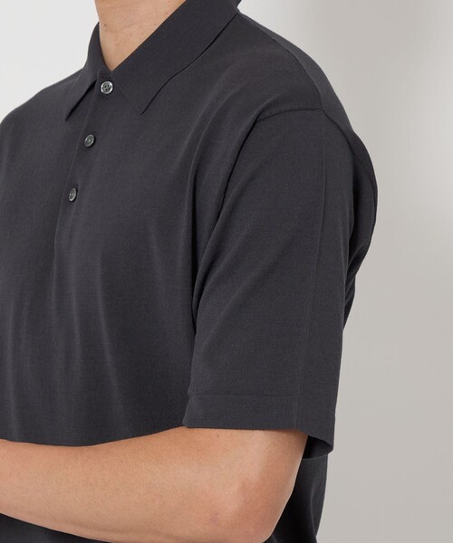 green label relaxing(グリーンレーベルリラクシング)の「A+ リネンミックス ニット ポロシャツ(ニット/セーター・メンズ・ダークグレー/モカ・M/XL/L/S)」の13枚目の写真