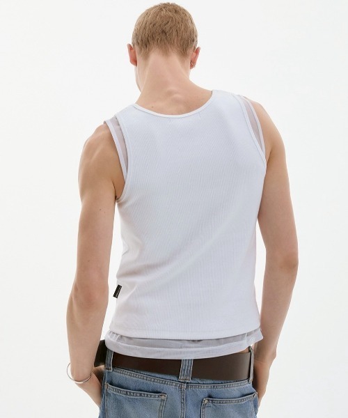 ESC STUDIO(イーエスシースタジオ)の「【ESC STUDIO】mesh layered sleeveless / 【イーエスシースタジオ】メッシュレイヤードタンクトップ(タンクトップ・メンズ・ホワイト/グレー/ブラック・ONE SIZE)」の15枚目の写真