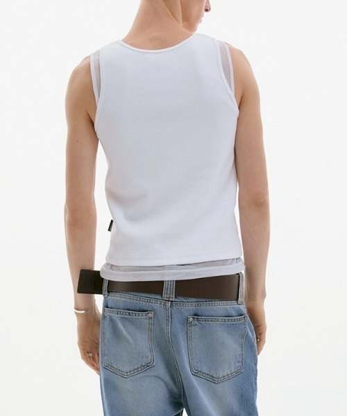 ESC STUDIO(イーエスシースタジオ)の「【ESC STUDIO】mesh layered sleeveless / 【イーエスシースタジオ】メッシュレイヤードタンクトップ(タンクトップ・メンズ・ホワイト/グレー/ブラック・ONE SIZE)」の17枚目の写真