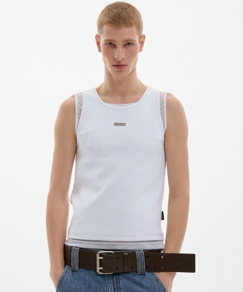 ESC STUDIO(イーエスシースタジオ)の「【ESC STUDIO】mesh layered sleeveless / 【イーエスシースタジオ】メッシュレイヤードタンクトップ(タンクトップ・メンズ・ホワイト/グレー/ブラック・ONE SIZE)」の14枚目の写真
