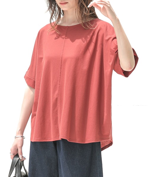 n'OrLABEL（ノアールレーベル）の「【機能素材】『カノコボートネックカットソー』（Tシャツ/カットソー・レディース・テラコッタ/オフホワイト/ブラック・FREE）」の14枚目の写真