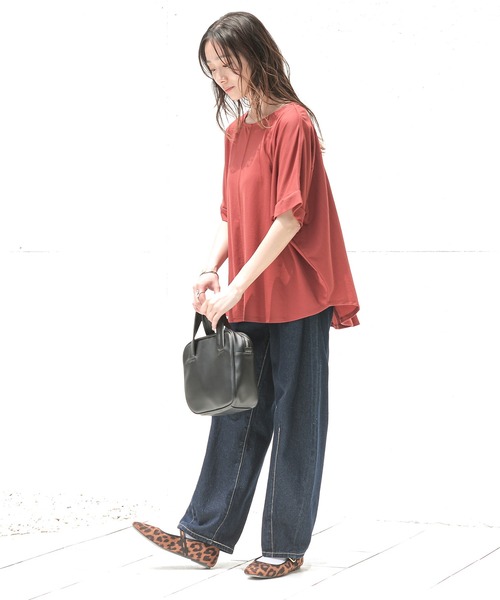 n'OrLABEL（ノアールレーベル）の「【機能素材】『カノコボートネックカットソー』（Tシャツ/カットソー・レディース・テラコッタ/オフホワイト/ブラック・FREE）」の18枚目の写真