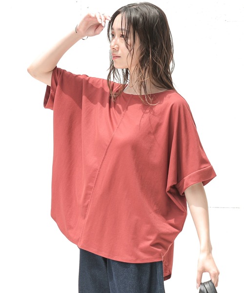 n'OrLABEL（ノアールレーベル）の「【機能素材】『カノコボートネックカットソー』（Tシャツ/カットソー・レディース・テラコッタ/オフホワイト/ブラック・FREE）」の17枚目の写真