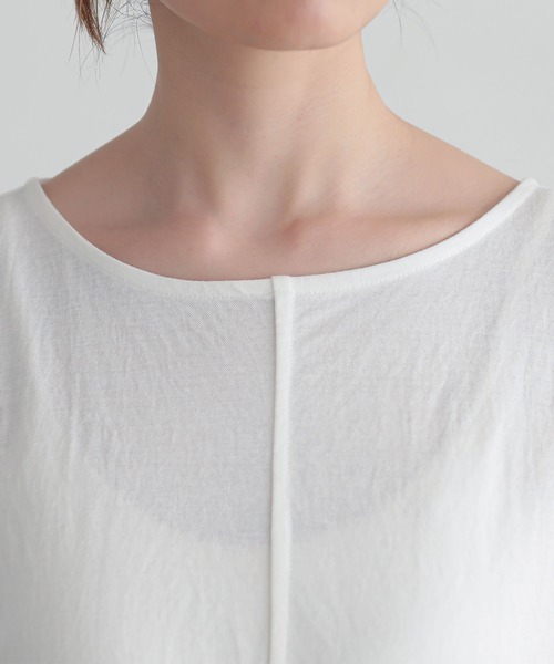 n'OrLABEL（ノアールレーベル）の「【機能素材】『カノコボートネックカットソー』（Tシャツ/カットソー・レディース・テラコッタ/オフホワイト/ブラック・FREE）」の11枚目の写真