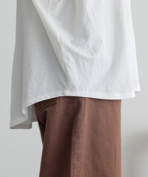 n'OrLABEL（ノアールレーベル）の「【機能素材】『カノコボートネックカットソー』（Tシャツ/カットソー・レディース・テラコッタ/オフホワイト/ブラック・FREE）」の13枚目の写真