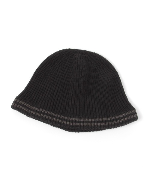 LAKOLE（ラコレ）の「ラインニットハット / 575285（ニットキャップ/ビーニー・メンズ・アイボリー/ブラック・9）」の3枚目の写真