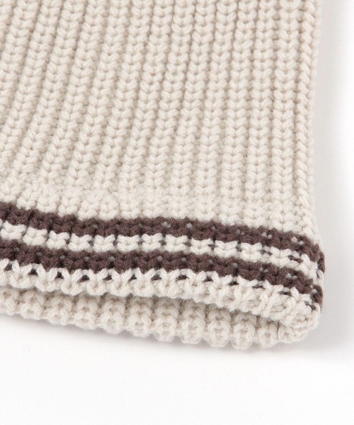 LAKOLE（ラコレ）の「ラインニットハット / 575285（ニットキャップ/ビーニー・メンズ・アイボリー/ブラック・9）」の8枚目の写真