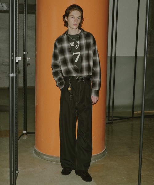 Jieda(ジエダ)の「CHECK SKIPPER SHIRT(シャツ/ブラウス・メンズ・ブラウン/ブラック・1/2)」の4枚目の写真