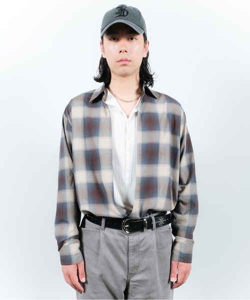 Jieda(ジエダ)の「CHECK SKIPPER SHIRT(シャツ/ブラウス・メンズ・ブラウン/ブラック・1/2)」の6枚目の写真