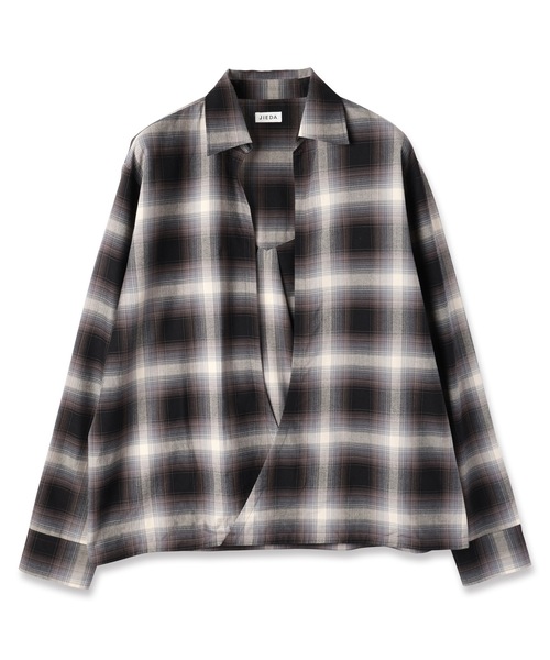 Jieda(ジエダ)の「CHECK SKIPPER SHIRT(シャツ/ブラウス・メンズ・ブラウン/ブラック・1/2)」の13枚目の写真