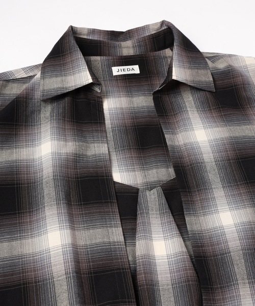 Jieda(ジエダ)の「CHECK SKIPPER SHIRT(シャツ/ブラウス・メンズ・ブラウン/ブラック・1/2)」の14枚目の写真