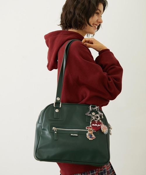 MILKFED.（ミルクフェド）の「HEART CHARM BOSTON BAG（ボストンバッグ・レディース・ブラック/グリーン/パープル・ONE SIZE）」の15枚目の写真