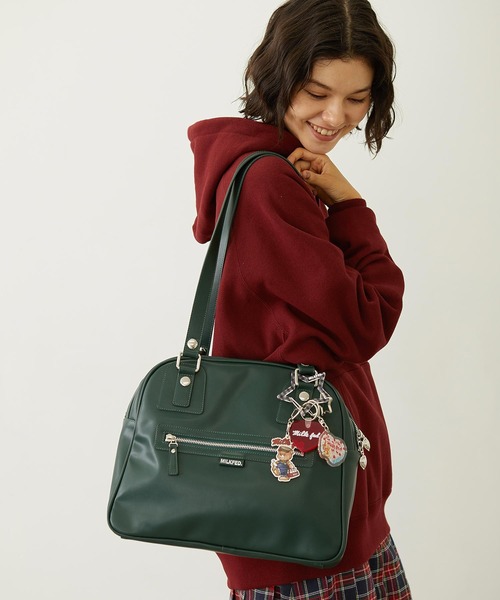 MILKFED.（ミルクフェド）の「HEART CHARM BOSTON BAG（ボストンバッグ・レディース・ブラック/グリーン/パープル・ONE SIZE）」の16枚目の写真
