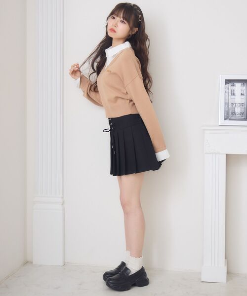 ems excite（エムズエキサイト）の「シャツドッキングNTPO（ニット/セーター・レディース・ダークブルー/ダークグレー/キャメル・FREE）」の21枚目の写真