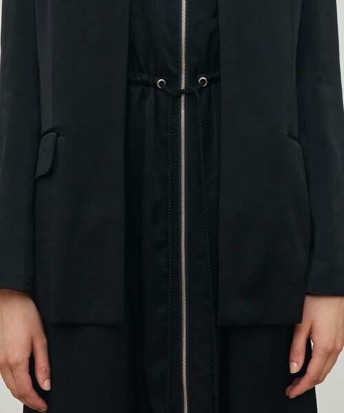 レーヨンサテン クルーネックジャケット（ノーカラージャケット）｜DES