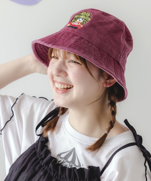 ScoLar(スカラー)の「652336:ダルマ子ちゃん刺繍ハット(その他小物・レディース・ネイビー/ピンク/ベージュ・FREE)」の5枚目の写真