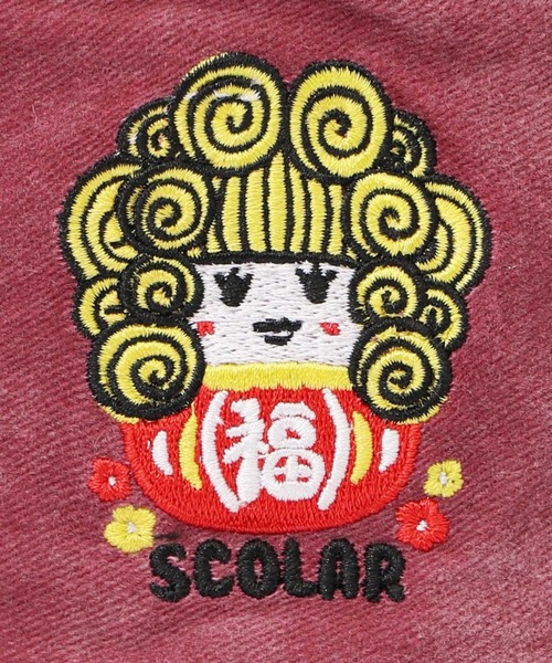 ScoLar(スカラー)の「652336:ダルマ子ちゃん刺繍ハット(その他小物・レディース・ネイビー/ピンク/ベージュ・FREE)」の8枚目の写真