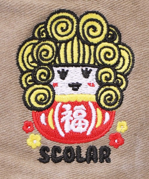 ScoLar(スカラー)の「652336:ダルマ子ちゃん刺繍ハット(その他小物・レディース・ネイビー/ピンク/ベージュ・FREE)」の10枚目の写真