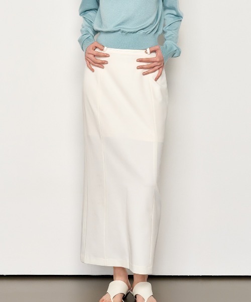 GENERAL IDEA(ジェネラルアイデア)の「GENERAL IDEA/ジェネラルアイディア minimal h-line long skirt ロングスカート(スカート・レディース・ブラック/ホワイト・M/L/S)」の1枚目の写真