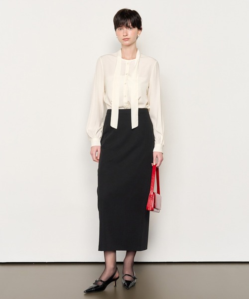 GENERAL IDEA(ジェネラルアイデア)の「GENERAL IDEA/ジェネラルアイディア minimal h-line long skirt ロングスカート(スカート・レディース・ブラック/ホワイト・M/L/S)」の15枚目の写真