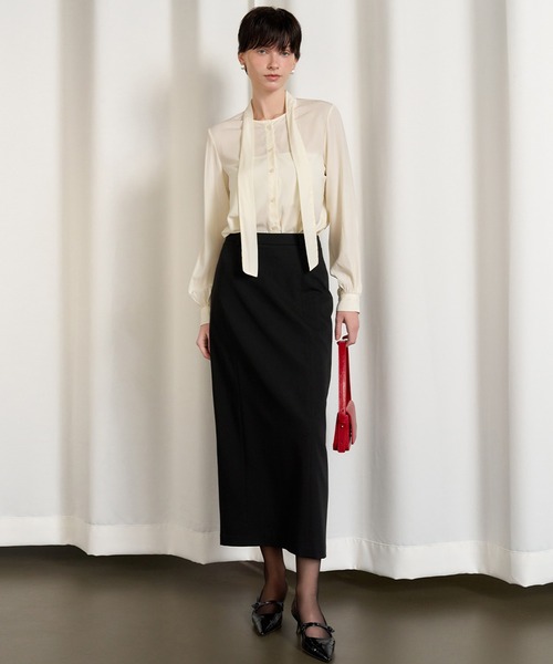 GENERAL IDEA(ジェネラルアイデア)の「GENERAL IDEA/ジェネラルアイディア minimal h-line long skirt ロングスカート(スカート・レディース・ブラック/ホワイト・M/L/S)」の16枚目の写真