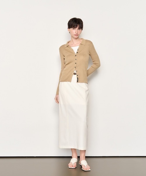 GENERAL IDEA(ジェネラルアイデア)の「GENERAL IDEA/ジェネラルアイディア minimal h-line long skirt ロングスカート(スカート・レディース・ブラック/ホワイト・M/L/S)」の6枚目の写真