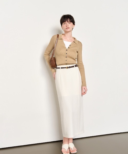 GENERAL IDEA(ジェネラルアイデア)の「GENERAL IDEA/ジェネラルアイディア minimal h-line long skirt ロングスカート(スカート・レディース・ブラック/ホワイト・M/L/S)」の7枚目の写真