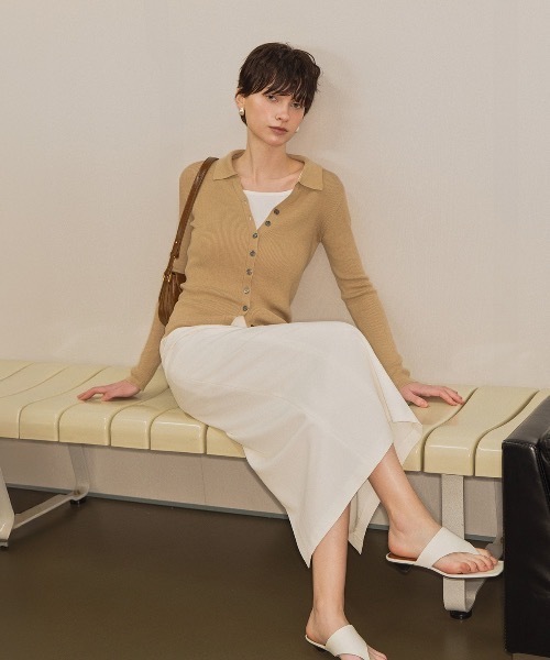 GENERAL IDEA(ジェネラルアイデア)の「GENERAL IDEA/ジェネラルアイディア minimal h-line long skirt ロングスカート(スカート・レディース・ブラック/ホワイト・M/L/S)」の8枚目の写真